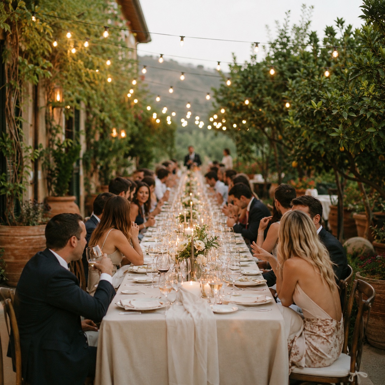 Botanical wedding details among the foliage
